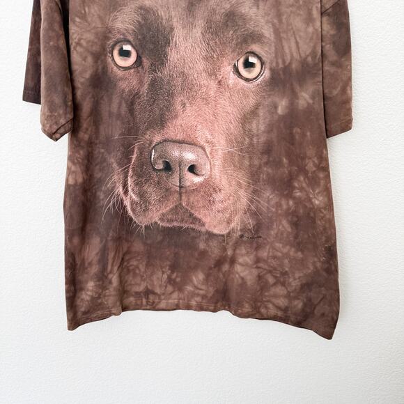 [The Mountain] Brown Chocolate Lab Dog Short Sleeve Graphic Tee T-Shirt Size XL - Picture 5 of 9